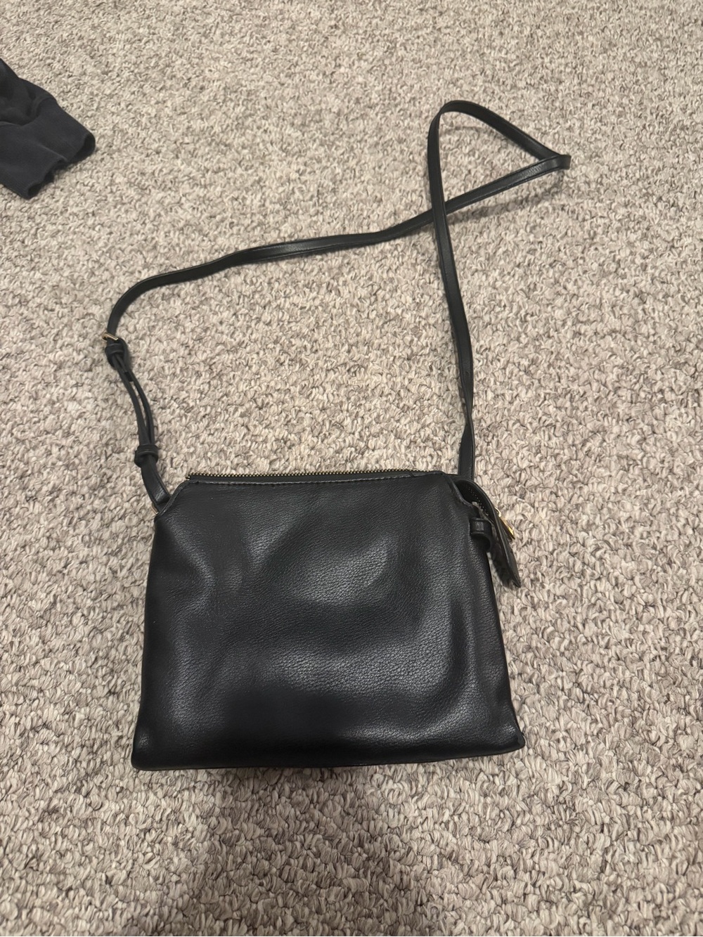 Black Leather Crossbody Bag